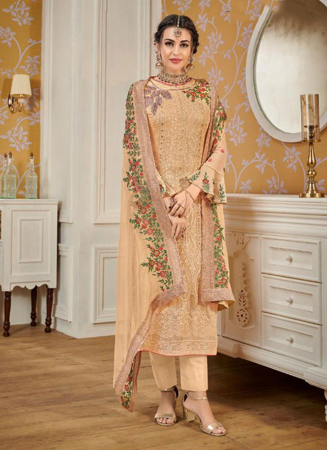 Eba Lifestyle Hurma Vol 12 Faux Georgette With Heavy Embroidery Work Top And Dupatta salwar Suit